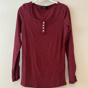 Sunbs Women’s Long Sleeve Shirts Casual Henley Tops Basic Ribbed Kni